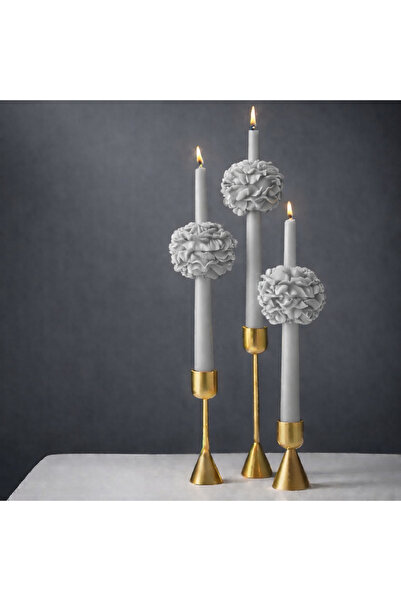 Candle Kahve Kokulu Şamdan Mum, 3 Adet Şakayıklı Şamdan Mumu (Şamdanlar Hariç)