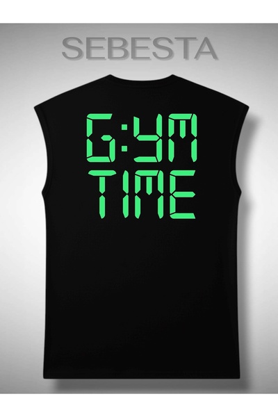 Sebesta Fashion Gym Time Printed Cotton Lu 0 Yaka Premium Oversized Athlete Top