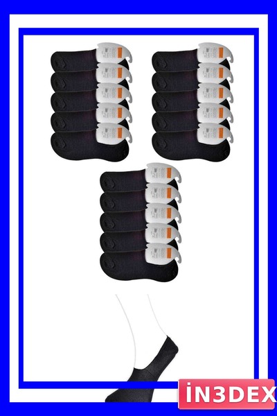 İN3DEX Black B Ballet Flats Socks for Men Pack