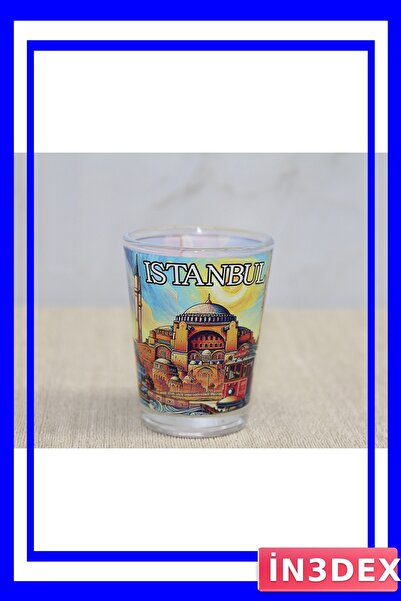 İN3DEX كأس زجاجي مزخرف بتصميم مدينة إسطنبول