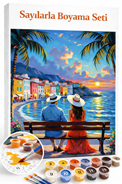 Aren Design Sayılarla Boyama Çerçeveli Hobi Seti Numaralı Tuval Fırça Boya Da...
