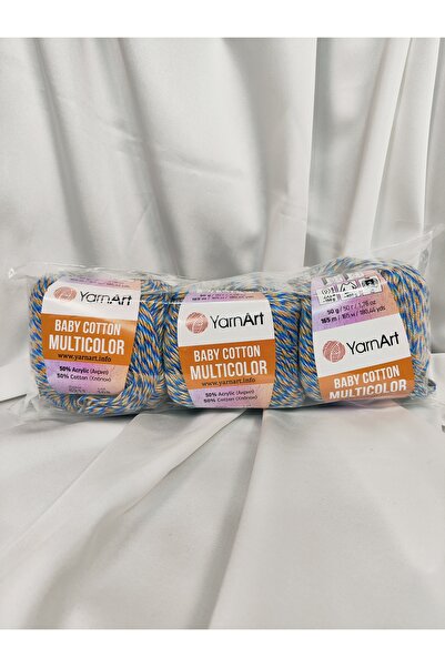 Yarnart BABY COTTON Fir multicolor pentru tricotat manual (3 bucăți) - 5211