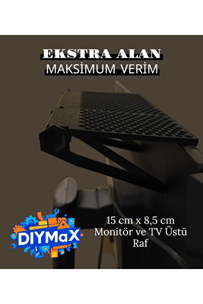 DIYMaX Ayarlanabilir Monitör & TV Üstü Raf – 15x8,5 cm Gamer Setup & Home Off...
