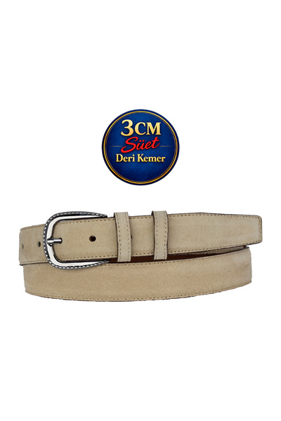 GoDeri Prava koža , 3 cm crna nikl boja Sa kopčom , krem Antilop , šivane kla...