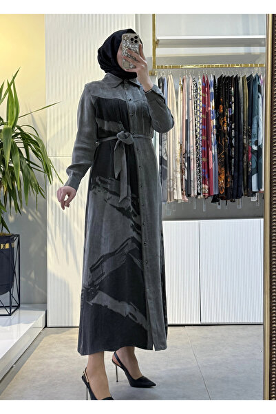 FUAT GÜRSEN Fuat Gürşen İpek Cupra Tasarım Uzun Elbise 5117