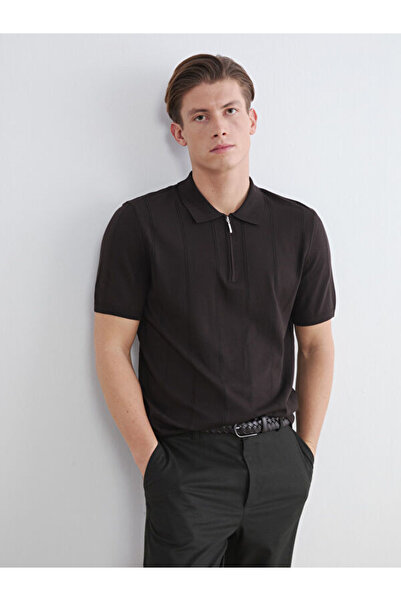 LC Waikiki تي شيرت تريكو رجالي بياقة روبا مطوية من UZG STORE