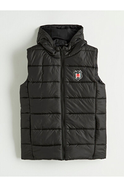 LC Waikiki Μαύρος Μπεσιτσάτσιτ με τύπωμα Αγόρι Φουσκωτό Γιλέκο