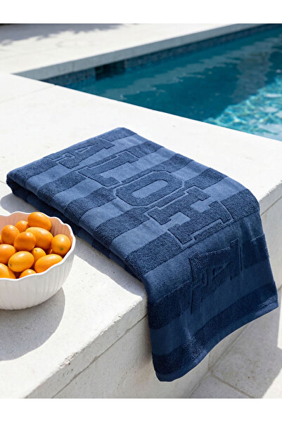 LC Waikiki Ανδρική πετσέτα θαλάσσης με στάμπα Aloha σε μπλε ναυτικό χρώμα 70x...