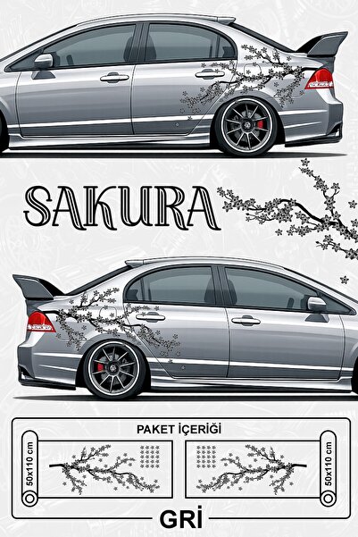 Stikacar SAKURA STİCKER- Yan Gövde Kaplama Seti