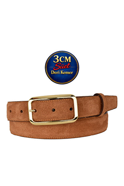 GoDeri Prava koža , 3 cm zlatne boje Sa kopčom , cimet Antilop , šivane klasi...