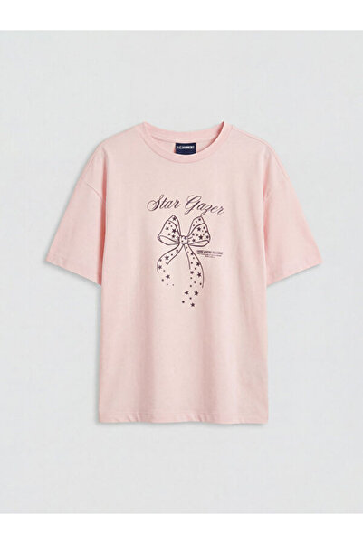 LC Waikiki RMZ GİYİM FARKIYA تي شيرت بناتي مطبوع بياقة روبا