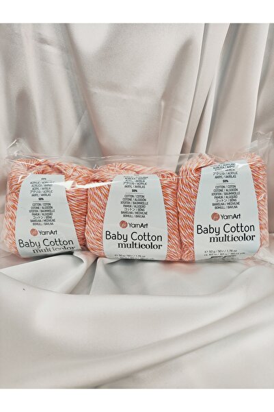 Yarnart BABY COTTON Fir multicolor pentru tricotat manual (3 bucăți) - 5205