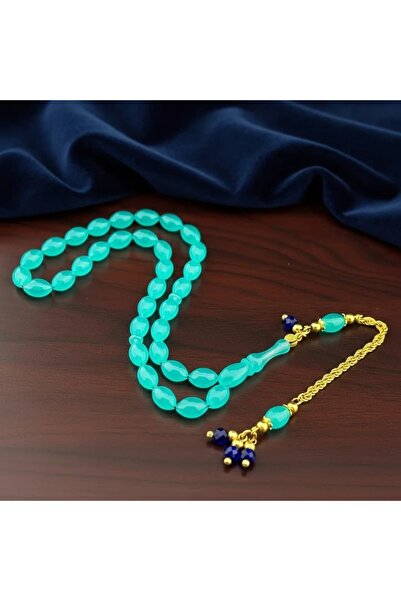 SUAT YEŞİLYURT Usta Bilek Boy Mavi Boncuk Detaylı Turkuaz Gümüş Püsküllü Alma...