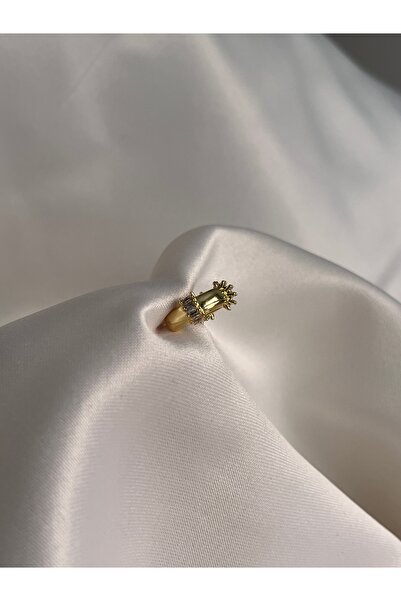 yeknova 14K Gold Renginde Zirkon Taşlı Marka Model Kararmaz Kadın Earcuff Kık...