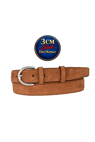 GoDeri Prava koža , 3 cm Srebrna boja Sa kopčom , Cimet Antilop , Šivane klas...