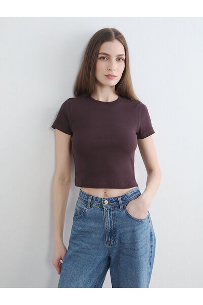 LC Waikiki Özmarka Νέα Σεζόν Ποδηλατικό Κολάρο κοτλέ Γυναικείο Κοντό