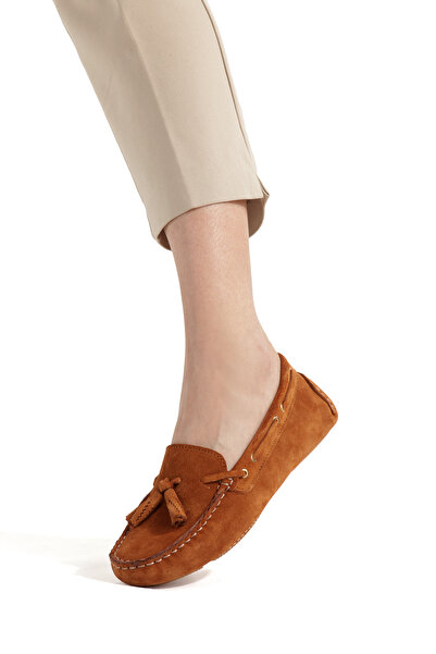 Ateş Γνήσια γυναικεία καθημερινά παπούτσια μπαλαρίνας από δέρμα αγελάδας