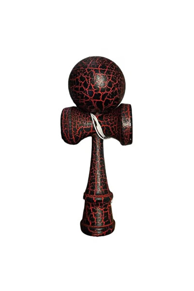 ABYZ Kendama profesională din lemn cu 2 cupe 19x7 cm, roșu și negru