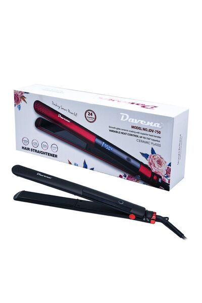 Davina مكواة شعر سيراميك للشعر النحيف مع شاشة عرض رقمية 750 فهرنهايت - اسود د...