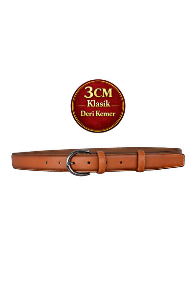 GoDeri Prava koža , 3 cm crna nikl boja Sa kopčom , bež, šivane klasične žens...