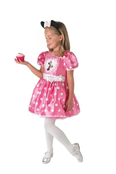Minnie Mouse فستان وردي للبنات - زي تنكري