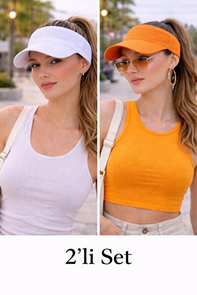 Wearflawless Women's Set of 2 Visor Hats, Open Top Hat, Visor Hat, Summer Sun...