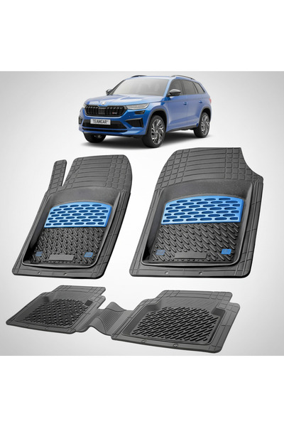 TEAMCAR Πατάκια δαπέδου συμβατά με Skoda Kodiaq I Facelift 2021-2023 | Μπλε