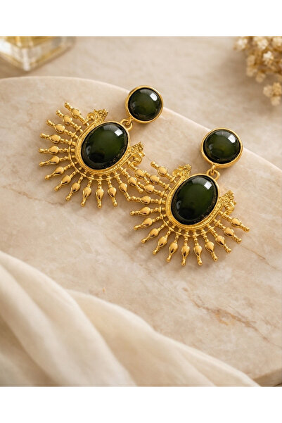 Milacojewelry Zümrüt yeşili küpe