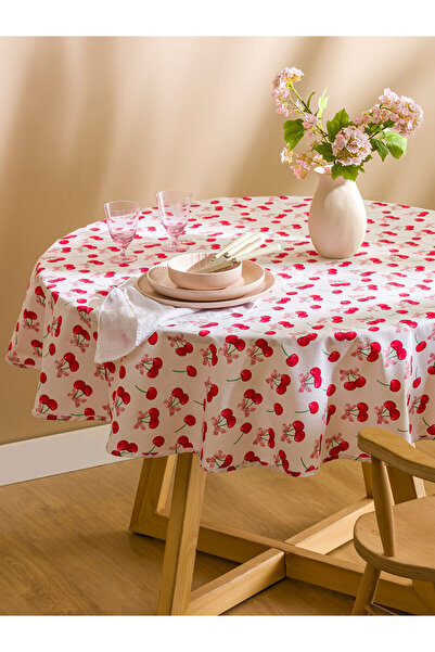 LC Waikiki Nevavm Cherry Printed Tablecloth with Difference 150X150 cm