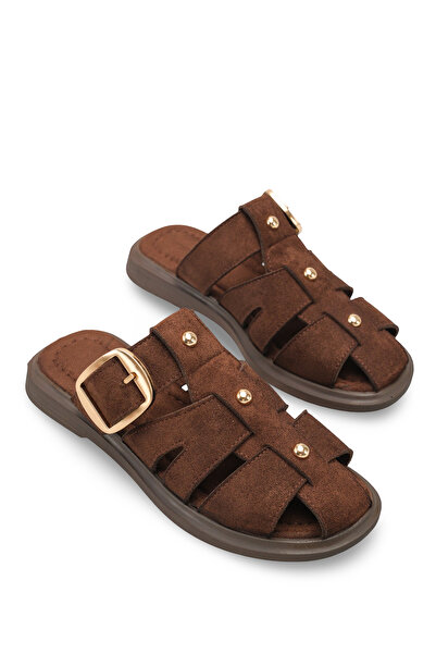 Riccon Women's Slipper 0012282 Brown Suede