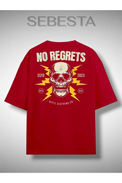 Sebesta Fashion No Regrets Printed Premium Oversized T-Shirt