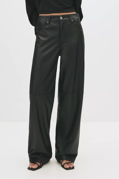 Buti Allbucks Pullbear, Suni̇ D Leather Straight Cut Pants Abpnb3786