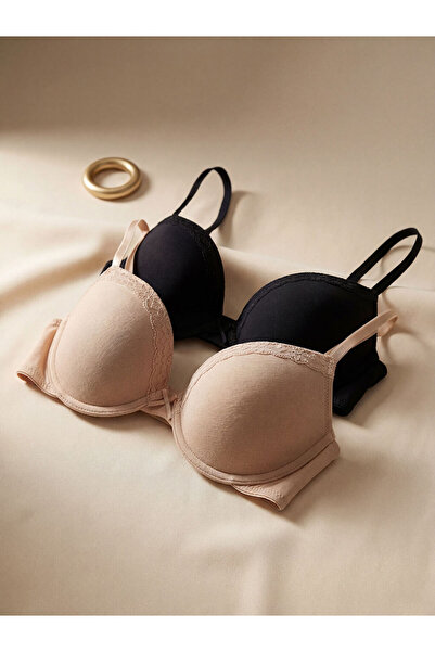 LC Waikiki حمالات صدر تي شيرت بدون حشوة باللون البيج، قطعتان