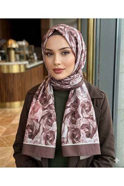 REMOMODA Patterned Floral Model Chiffon Shawl Italian Soft Shawl High Quality