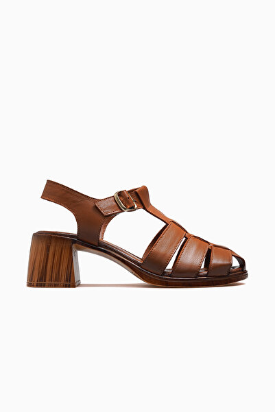 Venüs Kadın Deri Günlük Topuklu Sandalet 26y 2409813y Taba