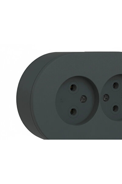 esplendor مقبس كهربائي مزدوج مثبت على السطح بلون الأنثراسيت - تصميم كهربائي عصري