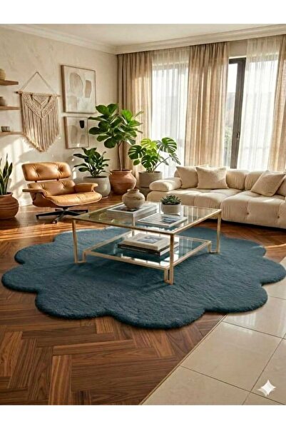 ALTUN CARPET MODERN YUVARLAK PAPATYA PELÜŞ KAYMAZ TABAN HALI 12ML HAV YÜKSEKL...