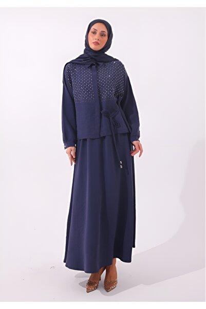 ALMİNA مرصّع بالأحجار طقم دياناجيل مع تنورة