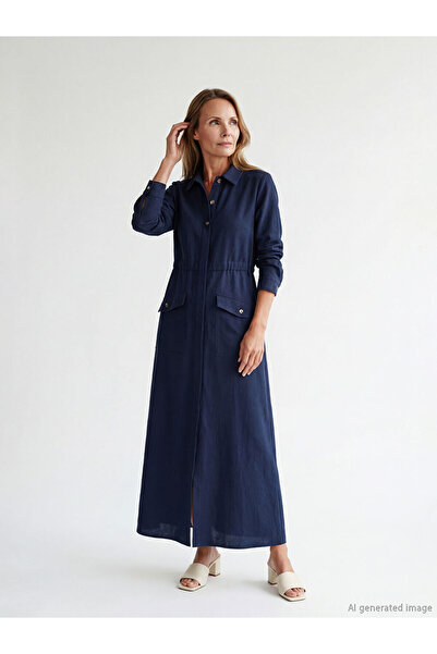 LC Waikiki Γυναικείο Abaya με γιακά για μεγάλα μεγέθη