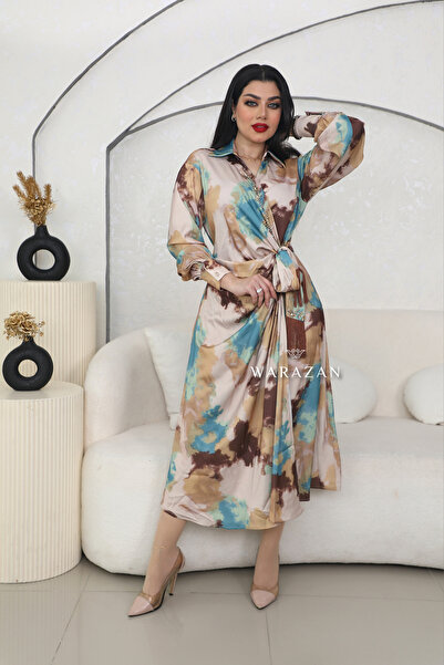 Warazan فستان لف برنت مشجر ميد