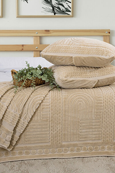 True Home Collection Luxury Bohemian Κουβερλί Σετ Διπλό 2 τεμαχίων με Μαξιλάρ...