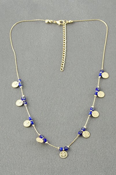 Angel Of Life Coin Bead Evil Eye Necklace