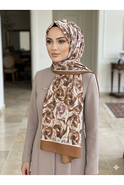 REMOMODA Patterned Floral Model Chiffon Shawl Italian Soft Shawl High Quality