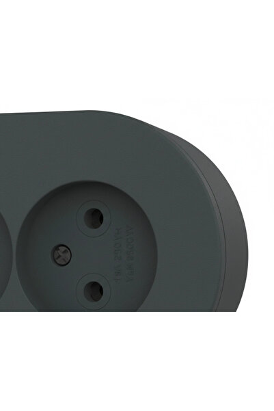 esplendor مقبس كهربائي مزدوج مثبت على السطح بلون أنثراسايت بتصميم عصري