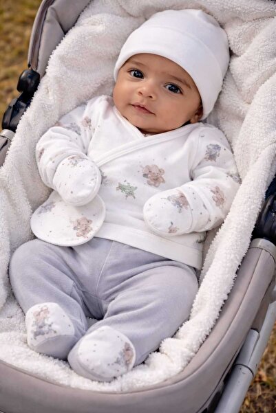 Bebek organik hastane çıkışı 5 Li %100 Pamuk