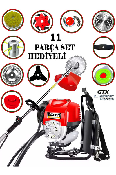 EISEnn Germany RBX-11 VORTEX Sırt Tipi Benzinli Ot Çalı Çim Biçme Tırpanı+ Ef...