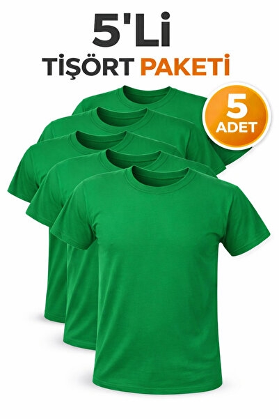 VASK Σετ 5 ανδρικών μπλουζών Basic – Βαμβακερά, κανονικής εφαρμογής, καθημερι...