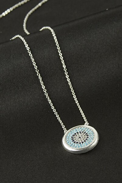 Angel Of Life Round Evil Eye Zircon Stone Necklace