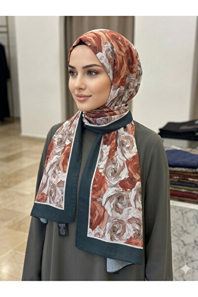 REMOMODA Patterned Floral Model Chiffon Shawl Italian Soft Shawl High Quality