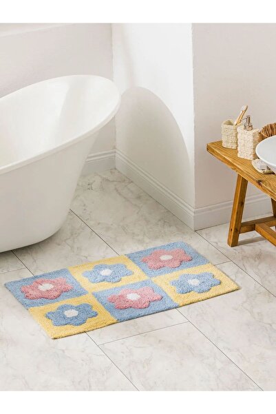 LC Waikiki LCW HOME Μικτό λουλουδάτο χαλάκι μπάνιου με στάμπα 50x80 εκ.